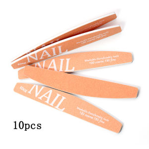 5/10/25pcs Washable Professional Nail Files Half Moon 120/150 Grit Emery Board Sanding UV Gel Manicure Files Tools