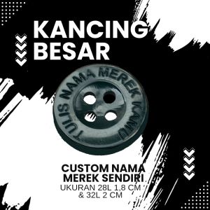 Kancing Baju Jas Almamter PDL 18cm 28L Dan 2cm 32L Custom Nama Merek Sendiri 1 Gross 144 Biji