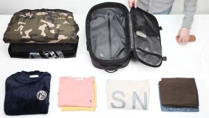 SEA CHOICE Expandable Vacuum AirBag Backpack Business Laptop Travel Bag TSA Lock