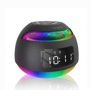 Bluetooth Speaker Alarm Clock with FM Radio Colorful Night Light TF Card USB Playback Time Week Display Ringtones Home Decor