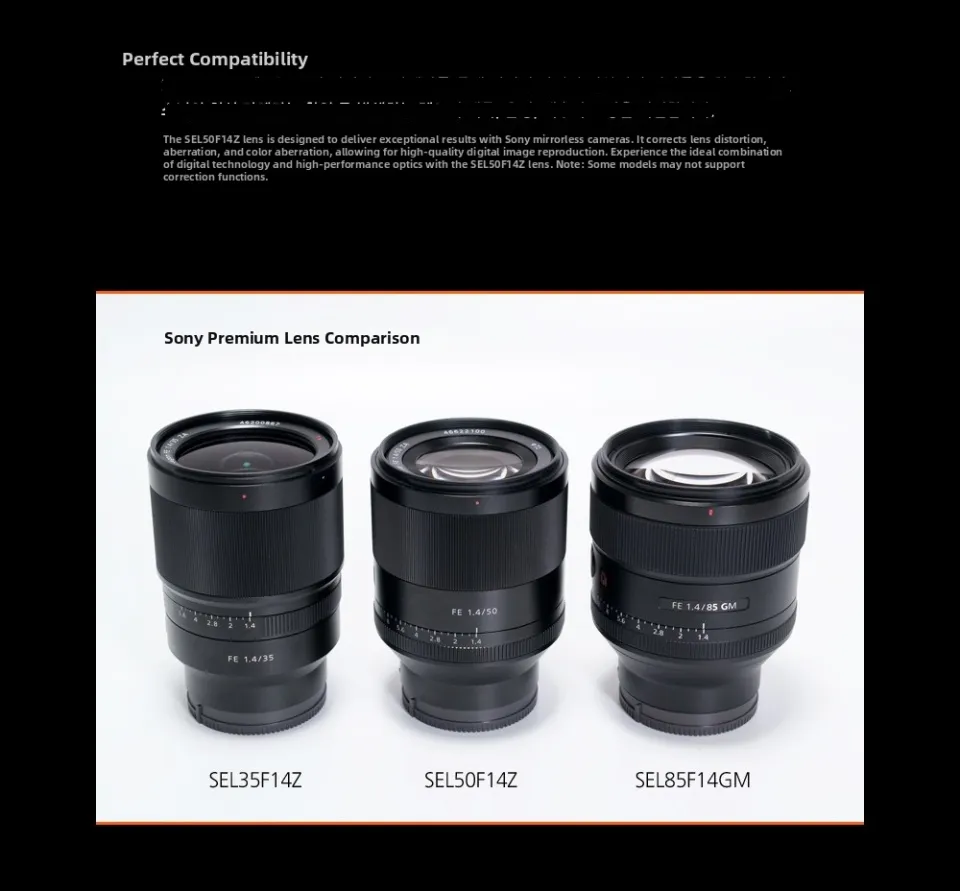 Sony Planar t Fe 50mm F1.4 Za Sel50F14Z Premium Standard Prime