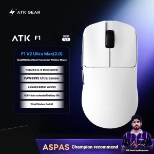 ATK F1 V2 Wireless Gaming Mouse Tri-mode Dual 8KHZ Lightweight 750IPS 0.243ms Low Latency PAW3950Ultra Ergonomics E-sports Mouse