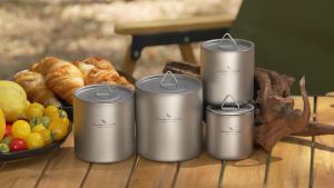 Boundless Voyage Titanium Double Walled Cup Ultralight Stackable Mug Tea Drinkware Portable for Outdoor Camping Daily Used