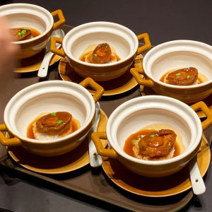 One-Person Ceramic Ceramic Seafood Abalone Soup Bowl Double-Eared Small Sand Pot Cooking Utensils Hotel Dining Set KangShu