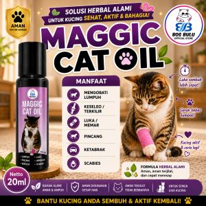 Maggic Cat Oil Obat Pincang Patah Kaki Keseleo Jamur Kucing 20ml Herbal | Mengobati Lumpuh Keseleo/Terkilir Luka/Memar Pincang Ketabrak Scabies | Netto 20ml