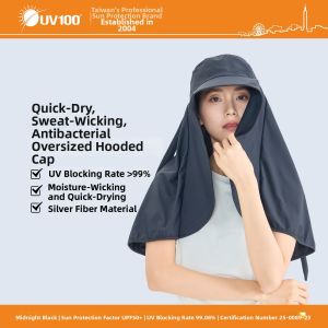 UV100 | UV Protection Silver Fiber Neck Guard Visor Hat