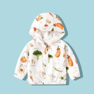 Baby Summer Lightweight Breathable Pure Cotton Sun Protection Clothes Boys Girls Childrens Air Conditioning Shirt Ice Silk Coat