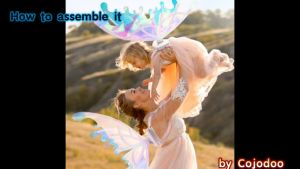 【SG Seller】DIY Assembly Electrical Butterfly Wings Electrical Moving Fairy Wings Butterfly Wings for Girl Glowing Shiny Transparent Princess Wings for Birthday Wedding and Christmas Dress Up Pet Glowing Wings