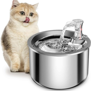 Automatic Pet Dog Cat Water Dispenser Stainless Steel Pet Water Fountain Automatic Sensor Drinker for Feeder Cat Dog Dispenser Drinking Pet Visual Wateners Fountain