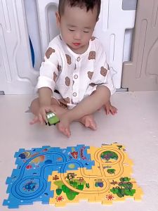 ALX MALAYSIA Electric Car Toys Rail Car DIY Vehicle Puzzle Track Car Playset Kids Toys Educational Mainan 电动车玩具