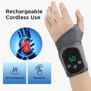 Electric Heating Wrist Massager 5 Levels Hot Compress 3 Levels Vibration Massage Wrist Guard Band Sports Wrist Protector