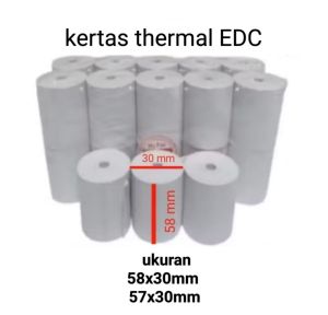 kertas struk thermal edc bluetooth ukuran 58x30mm isi 10 pcs