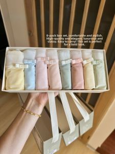 Meiyingting Ice Silk Soft Triangle Panties Ultra Thin 7A Lactic Silk Womens Underwear mid Waist Comfortable Breathable Briefs