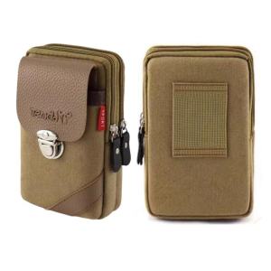 กระเป๋าใส่โทรศัพท์มือถือผ้าใบ กระเป๋าสะพายข้างแบบยูนิเซ็กซ์ กระเป๋าใส่เหรียญแบบยูนิเซ็กซ์ กระเป๋าใส่โทรศัพท์มือถือแบบตั้งได้ กระเป๋าใส่โทรศัพท์มือถือแบบติดเอว