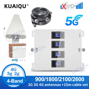 KUAIQU 2G 3G 4G 5G เครื่องดูดสัญญาณโทรศัพท์ B28 700 900 1800 2100Mhz เครื่องขยายเสียง Mobile Signal Booster Repeater ปรับปรุงเครือข่ายมือถือ รองรับ AIS/TRUE