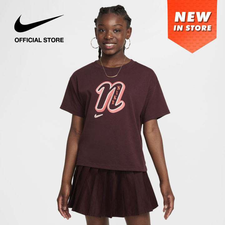 Burgundy nike t shirt best sale