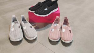 Batavia aB01-aB06 GROSIR gamis lebaran terbaru sepatu wanita rajut sepatu wanita sepatu hitam sepatu flat rajut