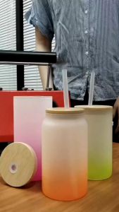 Mug Gelas Frost Gradien Warna Sublim Sublimation 500 mL / 550 / 650 mL Eceran