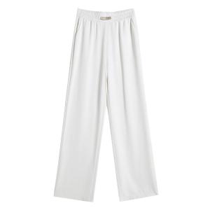YAMIANNV | Ice Silk Wide Leg Pants High Waist Thin Summer Lengthened Womens Loose Floor-Length Casual Trousers Polyester Spandex Blend