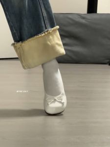 Adorable Butterfly Knot Flat Bottom round Head Mary Jane Shoes YesDay Ballet Style Cute Footwear Easy to Wear Casual Flats