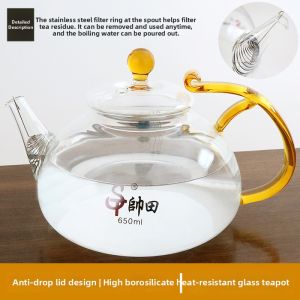 MIANXIAOCHENG | Heat-Resistant Glass Teapot for Electric Ceramic Stove 650ml