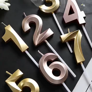 1PCS  Gold Big Number Birthday Candles Cake Topper Decoration for Birthday Party Anniversary