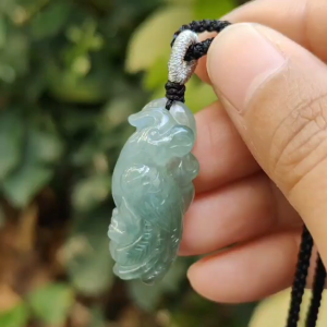 Green Parrot Natural Type A Jadeite Jade Pendant Certificate weighs 8.27 grams measurement 33 * 14.8 * 11.8 mm (pendant396)