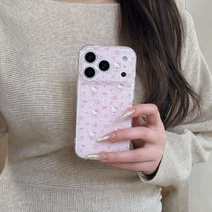 Sanrio | Ốp Điện Thoại Hình Cánh Mèo KT Màu Hồng Có Giá Đỡ Dành Cho iPhone 17 Pro Max 16 Pro 15 Pro 14 Pro Max - Ốp Bảo Vệ Silicon Cao Cấp Có Chân Đế
