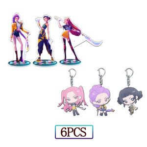 K-Pop: Demon Huntrix Anime Character Stand Up Anime Decoration Huntrix Kpop Kit Character Photo Card Acrylic Desktop Standing