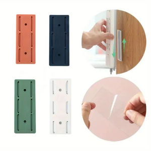 1Pc Wall-Mounted Plug Fixer Sticker Punch-free Home Self-Adhesive Socket Fixer Cable Wire Organizer Seamless Power Strip Holder