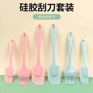 Heat Resistant Silicone Spatula Oil Brush Set Non‑Stick Cake Scraper Pastry Baking Gadgets Kitchen Cooking Tools for Home Use