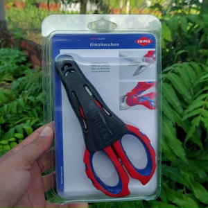 Kéo Thợ Điện Đầu Thẳng KNIPEX 95 05 10 SB – Bấm Cos Pin Rỗng Đến 6.0mm²  [Chính hãng Đức/ Germany]