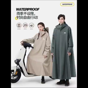 (Strong Waterproof)Jumbo Full‑Length Raincoat for AdultsPVC Fabric Heavy Rainproof Single Motorcycle Cycling&Hiking Raincoat
