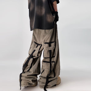 Hip Hop Streetwear Vintage Wash Loose Leg Jeans