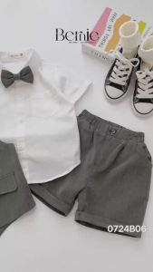 BE222 Set bộ vest gile quần đùi áo sơ mi BERNIE quần áo cho bé trai công tử đi chơi tiệc