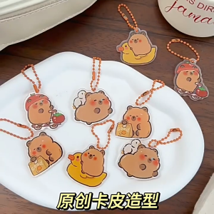 พวงกุญแจ capybara น่ารักพวงกุญแจการ์ตูนสาวหัวใจเครื่องประดับจี้อะคริลิกอุปกรณ์ G3505