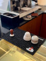 Drainage Bar Mat Anti-Slip Pad for Coffee Shops And Bars Coffee Bean Elements Desktop Mat Bar Milk Tea Shoppery Usage. 