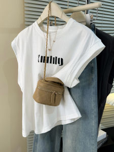 Summer Ultra-Light Pure Cotton Short Sleeve T-Shirt Womens Loose Slimming Fly Sleeve Top Korean Style Commute Fashion