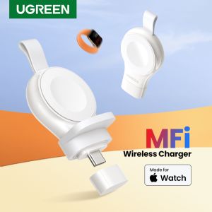 UGREEN MFi Wireless Charger for Apple Watch Series 7/6/SE/5/4/3/1 Fast Charging Type C-white