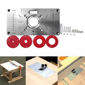 Tấm Nhôm Router Table Chèn Cho Bàn Chế Biến Gỗ Với 4 Vòng Công Cụ Máy Khắc