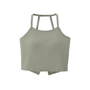 Miiow | Cat Lady White Backless Strap Vest Summer Anti-Light Breathable Moisture-Wicking Cutout Back Tank Top Base Shirt