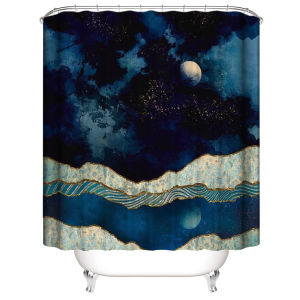 Waterproof Home Decor Digital Printing Shower Curtain Set