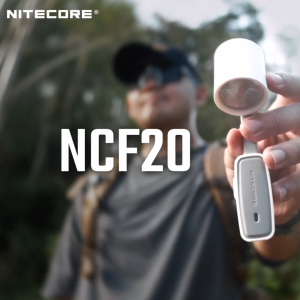 Nitecore NCF20 Fan - Built-in Clip - USB-C - External Power Source - Included Bracket Mounting