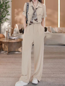 Shalldoer | Unique Polo Collar Short Sleeve Onesie Set For Women Summer 2025 Fashionable Maturity Light Not Collision Quality Clothing