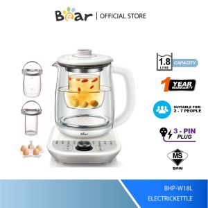 Bear Health Pot Electric Kettle Health soup pot tea pot glass pot multi function cooker Kitchen Appliances 1.8L BHP-W18L