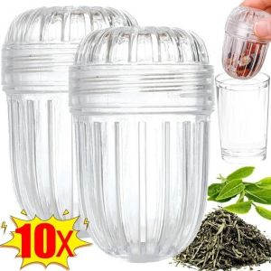 10Pcs Transparent Plastic Flower Tea Filter Ball Portable Reusable Tea Leaves Separator Home Scented Tea Strainer Balls