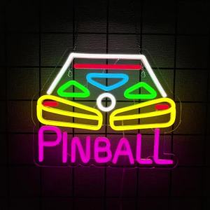 Pinball Neon Sign For Wall DecorLight Up Sign For Game RoomBedroomBusiness RecreationMan CaveBirthday Gift For Friends