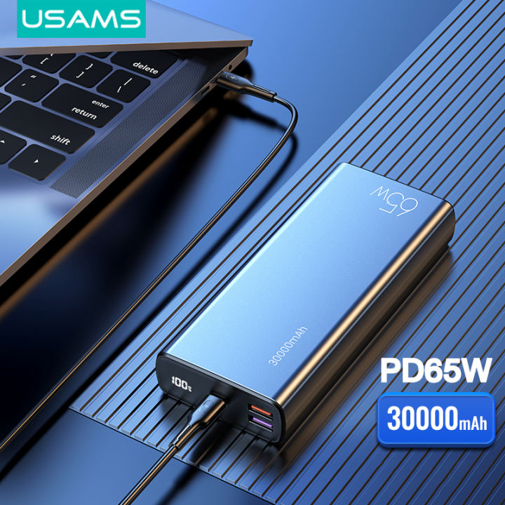 USAMS 30000mAh Powerbank Fast Charging PD65W Quick Charge QC3.0 2USB ...