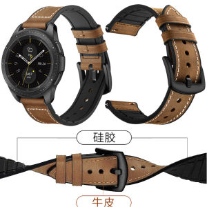 Zhangeer Quick Release Genuine Leather silicone Strap for Samsung Galaxy Watch 3/46mm/Gear S3 Frontier for Huawei GT2 2e 3 retro Bracelet 20mm 22mm smart Belt Universal Flat Interface Watch Bands