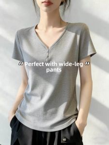 V.C.I | Gray V-Neck Regular Fit Short Sleeve T-Shirt